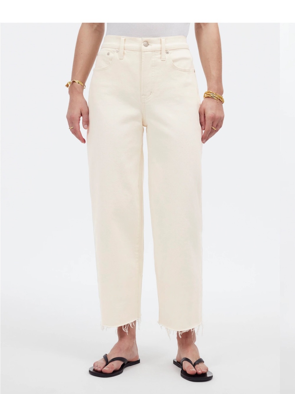 Madewell Vintage Wide-Leg Crop Jeans in Soft Cream